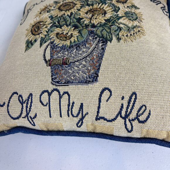 Sunflower Tapestry Pillow 12" x 12" You Are The Sunshine Of My Life Pillow Decor - Picture 5 of 8
